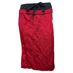 Prada S/S 2009 Red Crinkled Midi Skirt