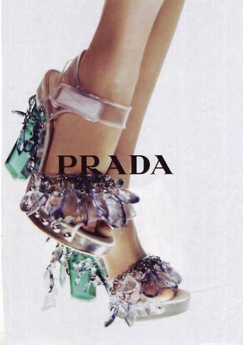 Prada S/S 2010 Plex Lucite Chandelier Mules Runway Sample For Sale 5