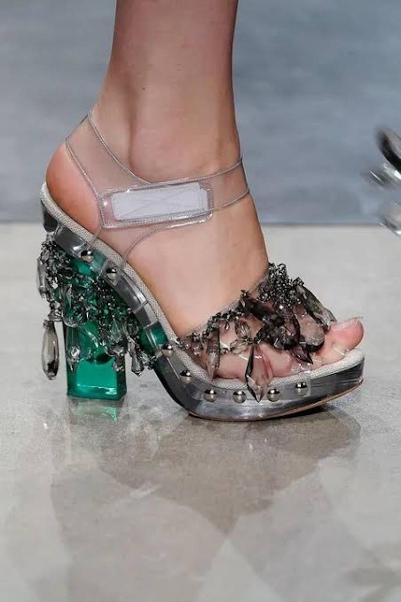 Prada S/S 2010 Plex Lucite Chandelier Mules Runway Sample For Sale 6