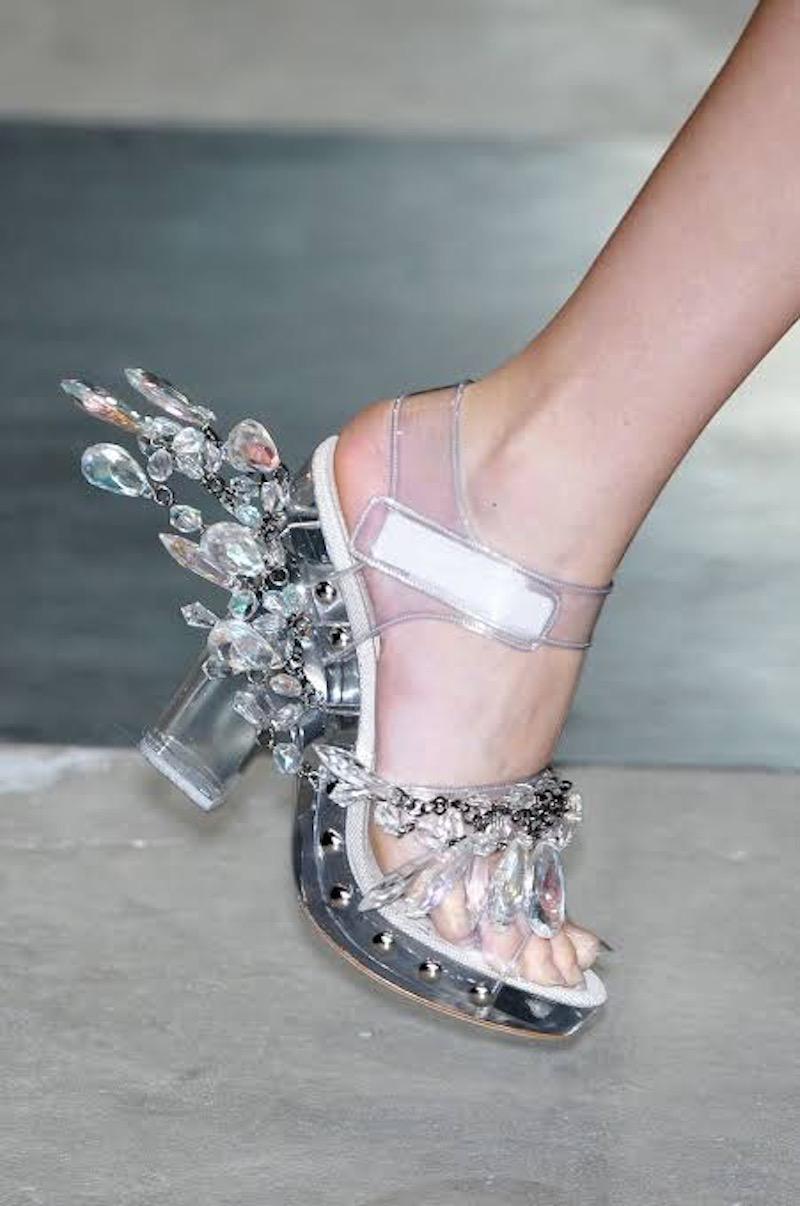 Prada S/S 2010 Plex Lucite Chandelier Mules Runway Sample For Sale 7