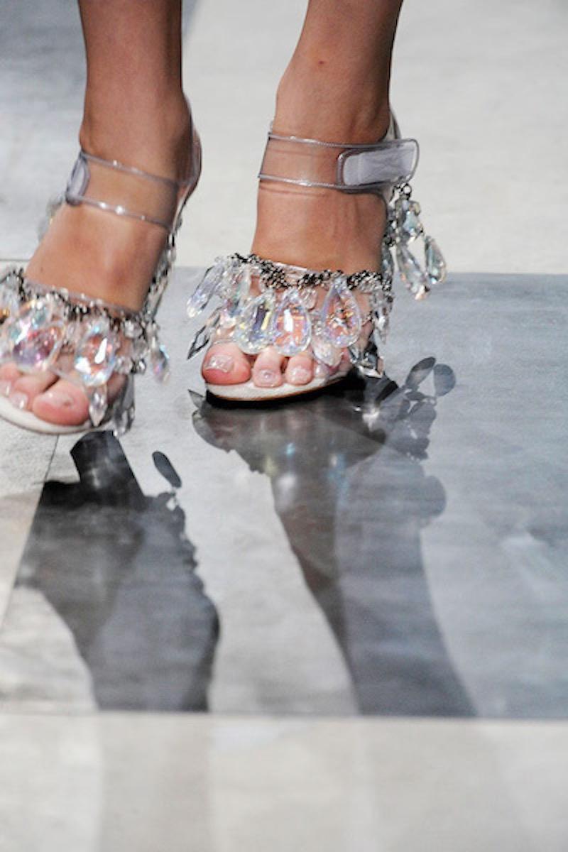 Prada S/S 2010 Plex Lucite Chandelier Mules Runway Sample For Sale 8