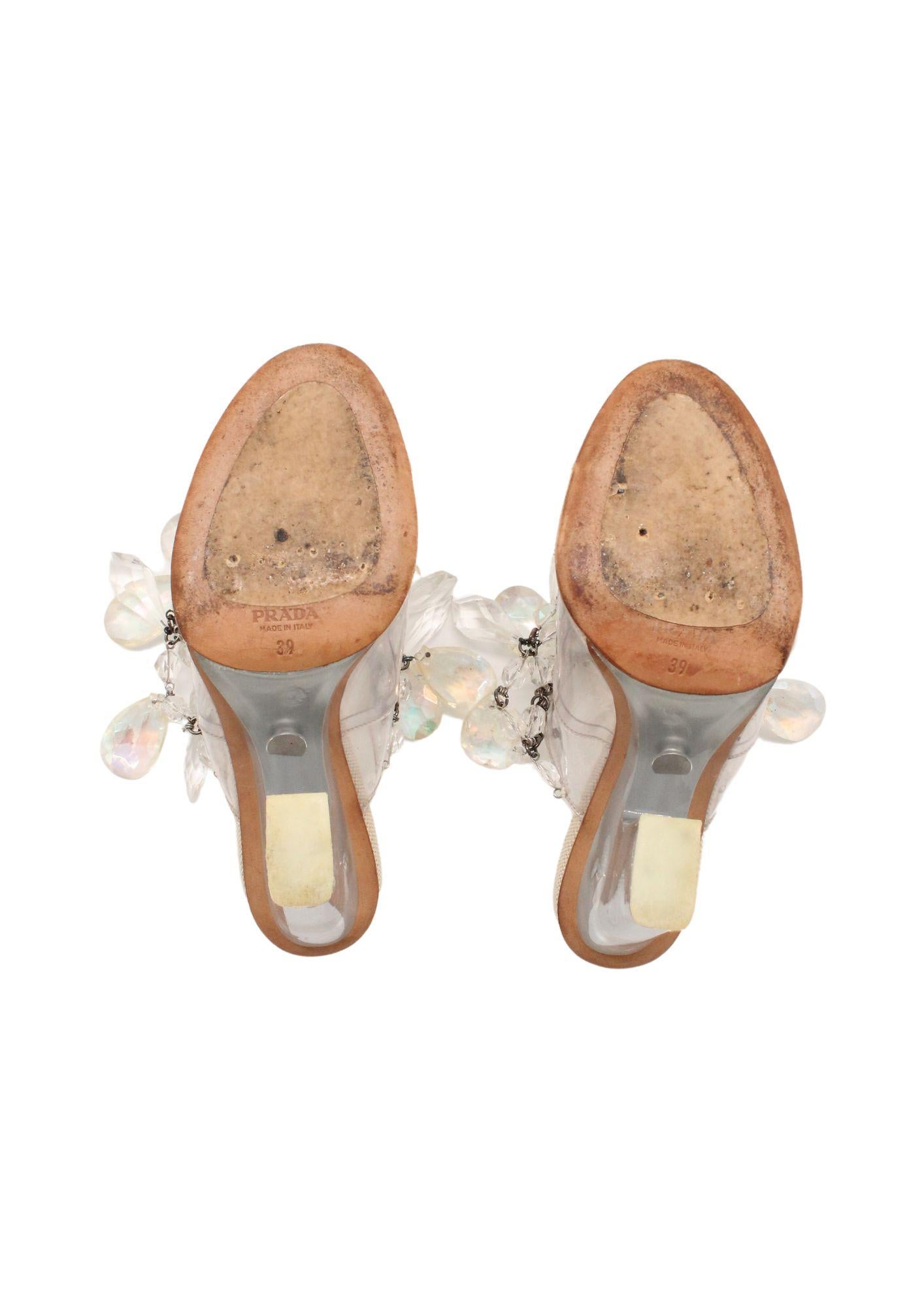 Prada S/S 2010 Plex Lucite Chandelier Mules Runway Sample For Sale 1