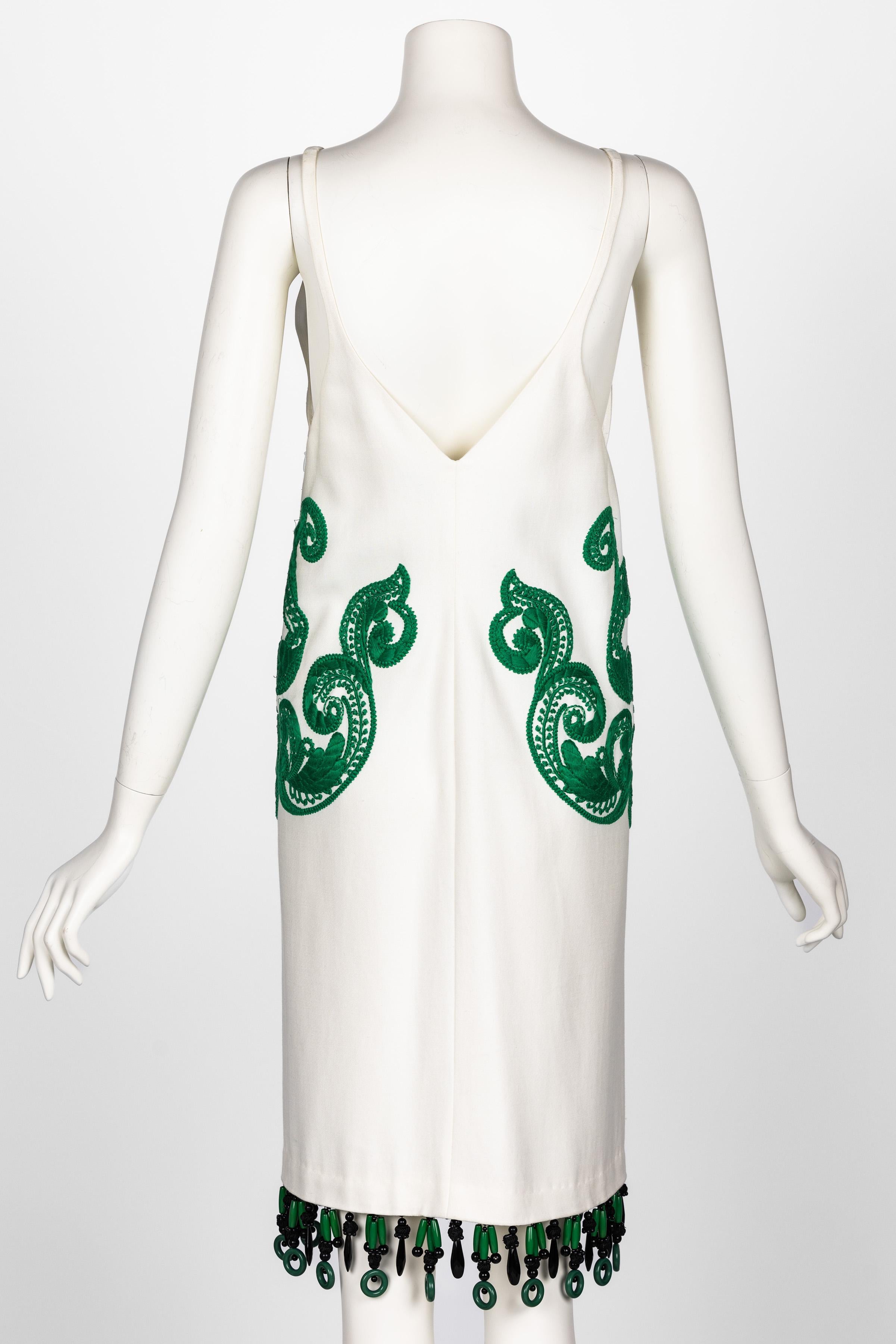 Women's Prada S/S 2011 Runway Look #28 Embroidered Beaded Modern Flapper Dress