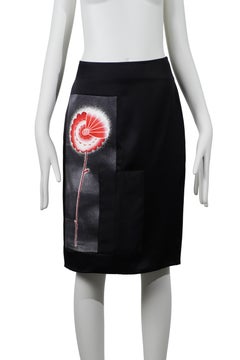 PRADA S/S 2013 Silk Flower Motif Skirt