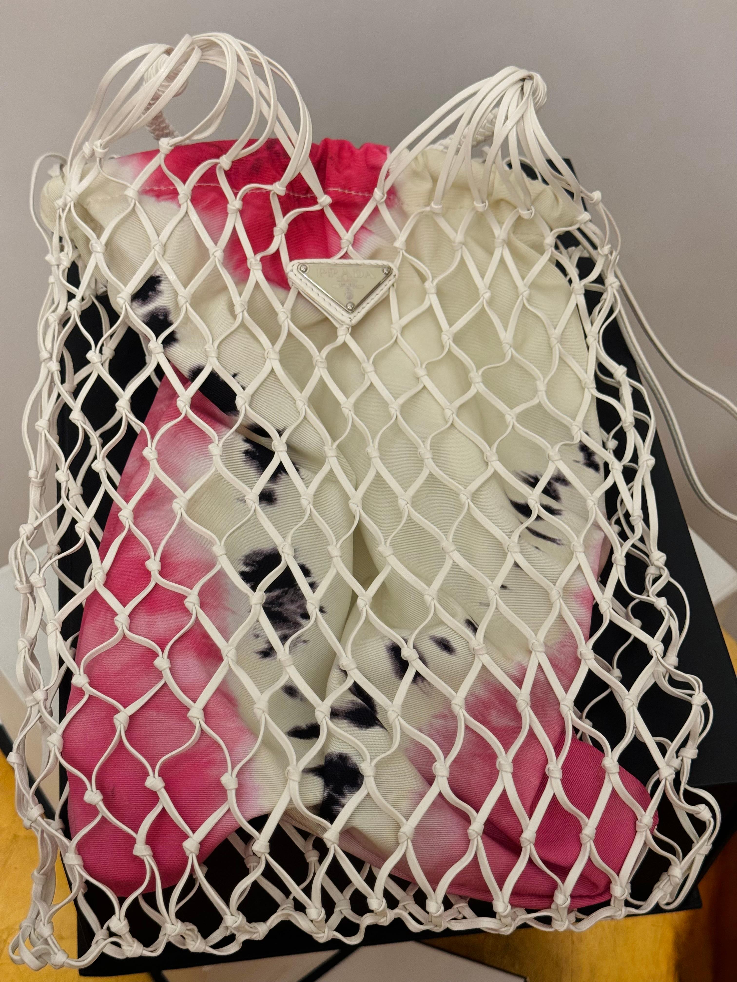 Beige Borsa Prada P/E 2019 Tie Dye Tessuto Rete di Miuccia Prada in vendita