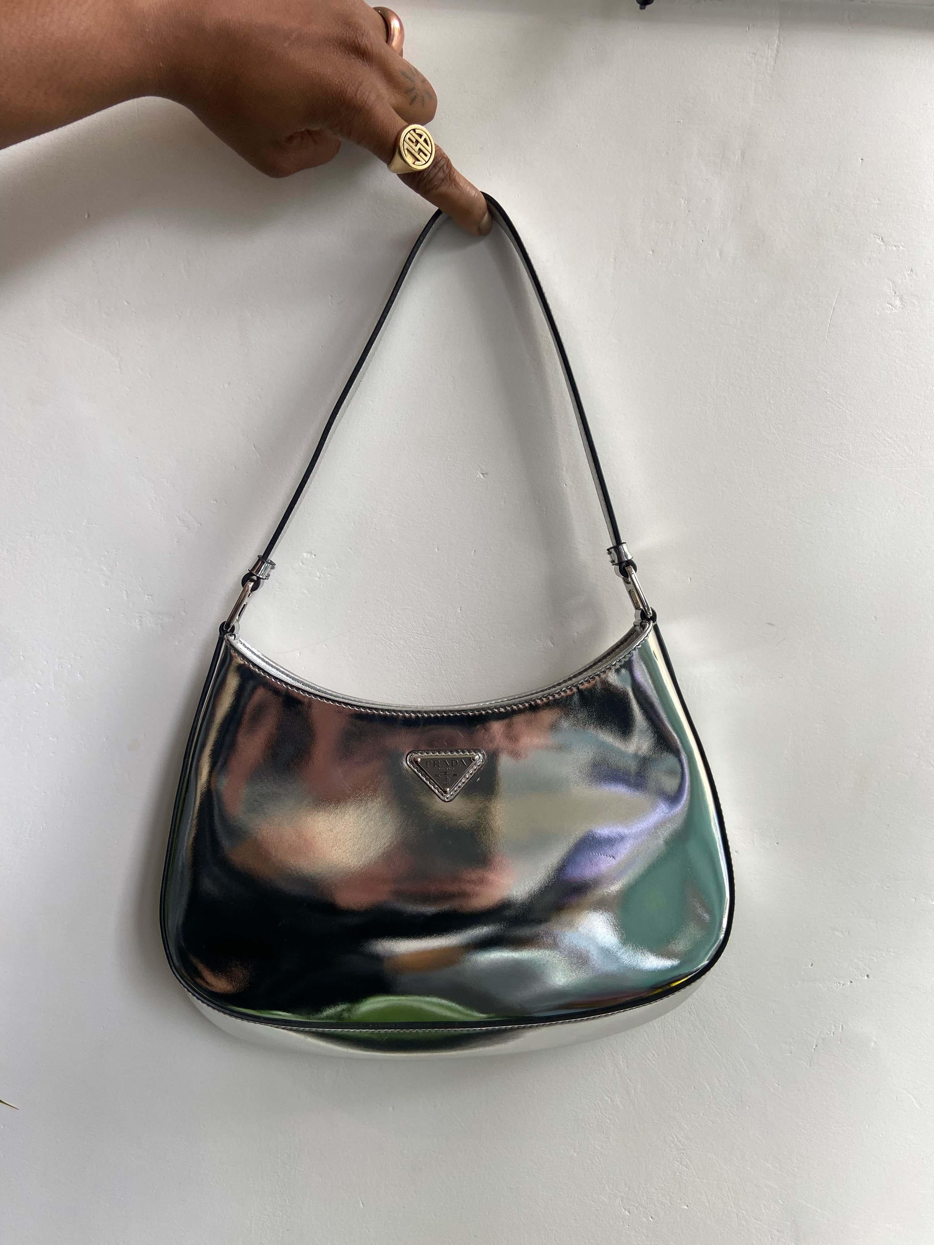 Women's Prada S/S 2023 Silver Cleo Bag For Sale