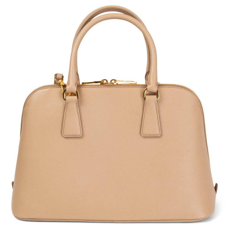 PRADA Sabbia beige Saffiano Lux Leder PROMENADE Umhängetasche bei