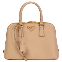 PRADA Sabbia beige Saffiano Lux leather PROMENADE Shoulder Bag
