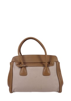 Prada Saffiano Cuir-Trimmed Canapa Tote