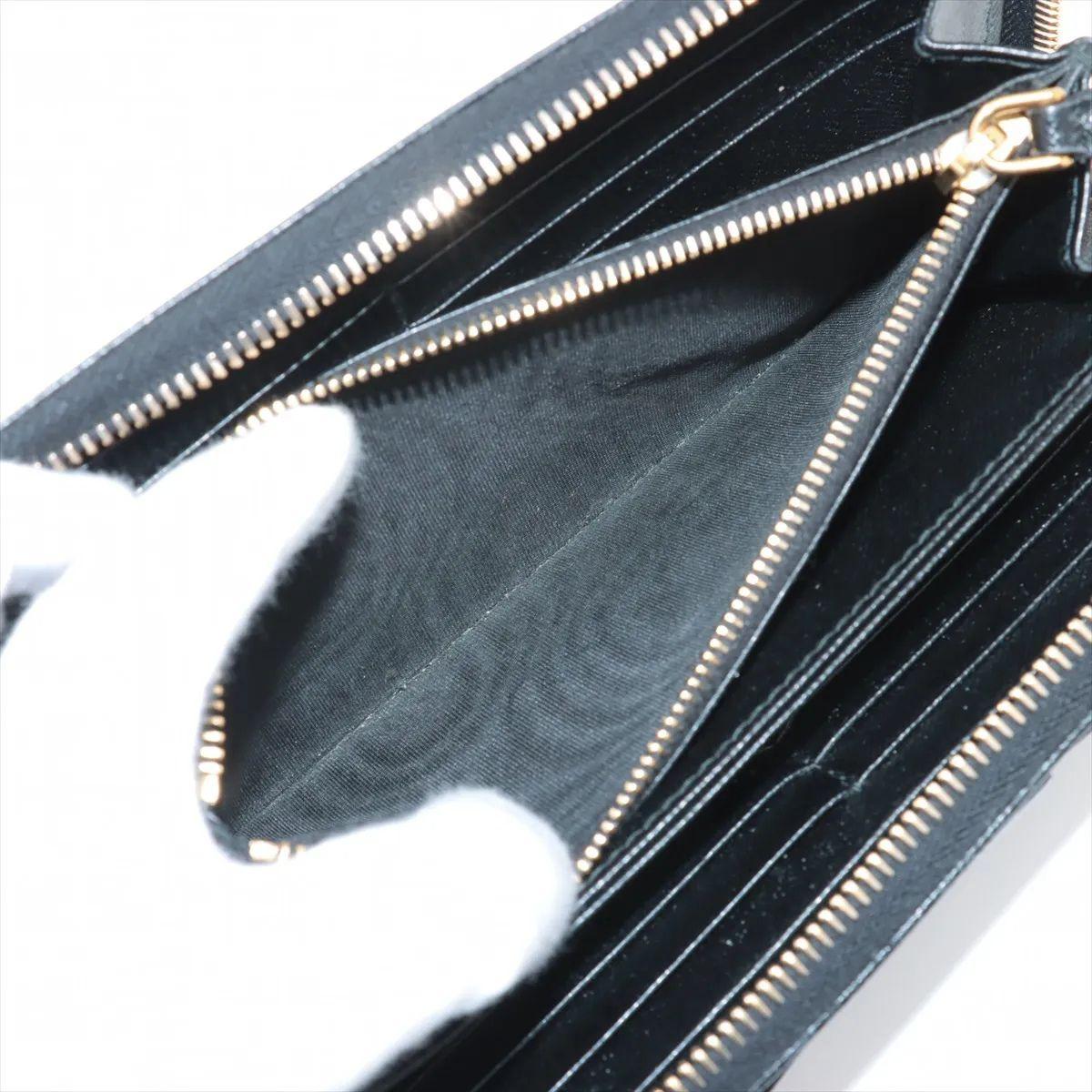 Prada Saffiano Fiocco Leather Zippy Wallet Black For Sale 6