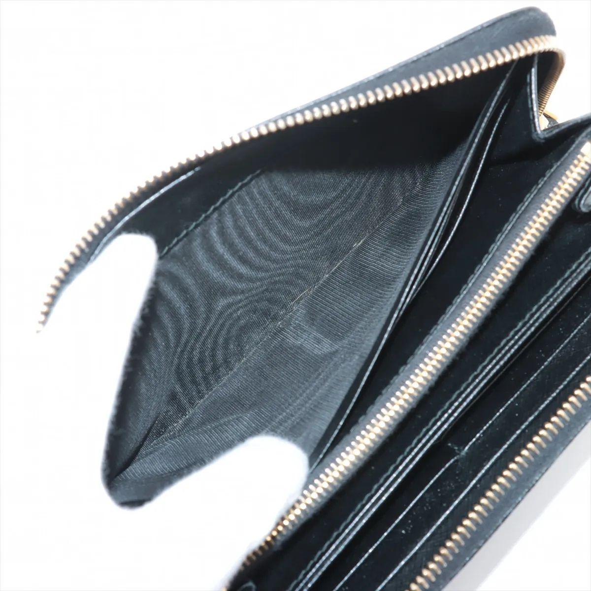 Prada Saffiano Fiocco Leather Zippy Wallet Black For Sale 3