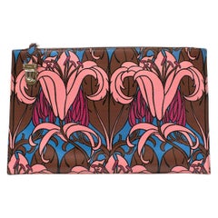 Prada Saffiano Floral Print Clutch	