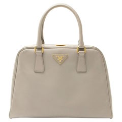 Prada Saffiano Framed Pyramid Satchel