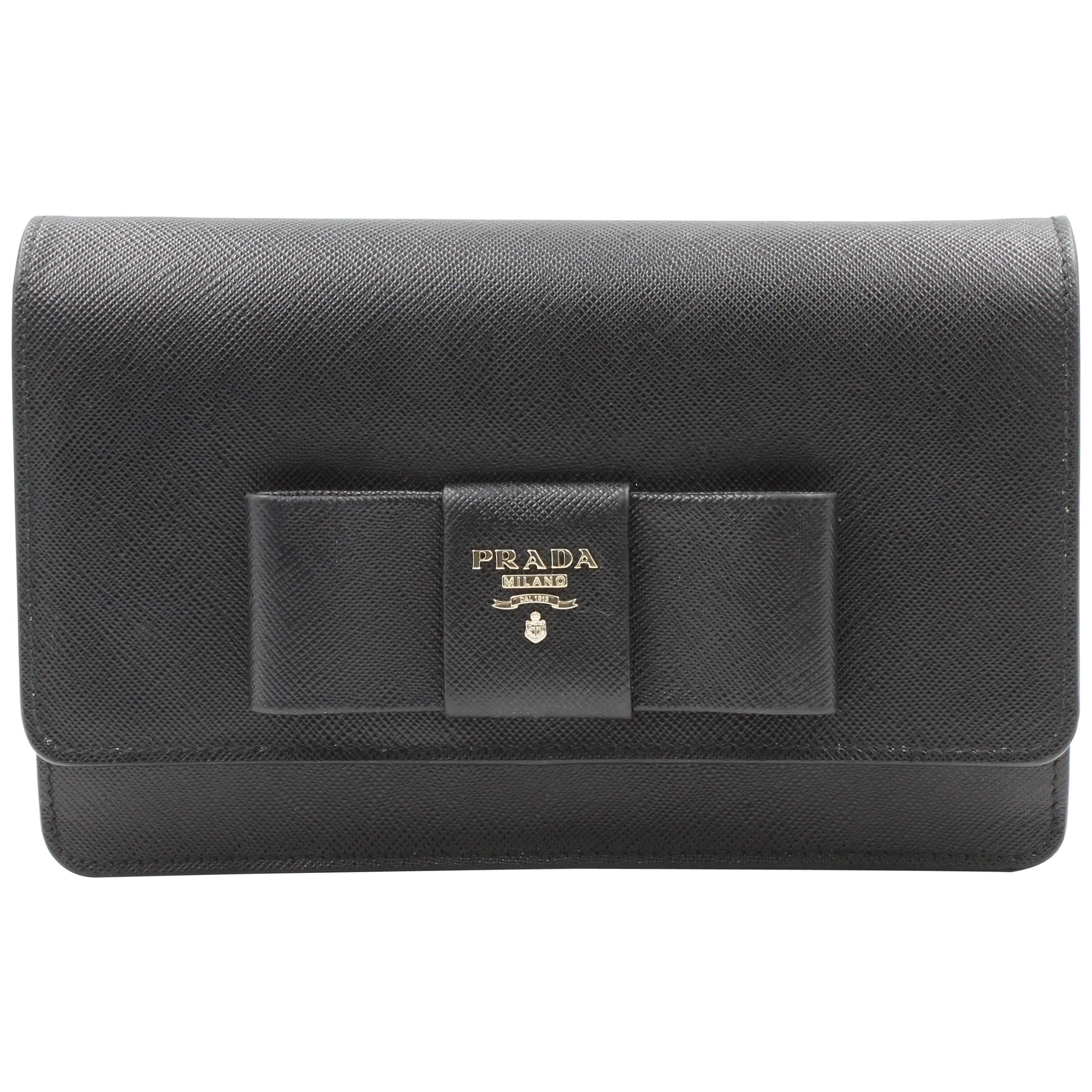 Prada Saffiano Galleria Black Leather Cross body Ladies Bag 1BH009 F0002