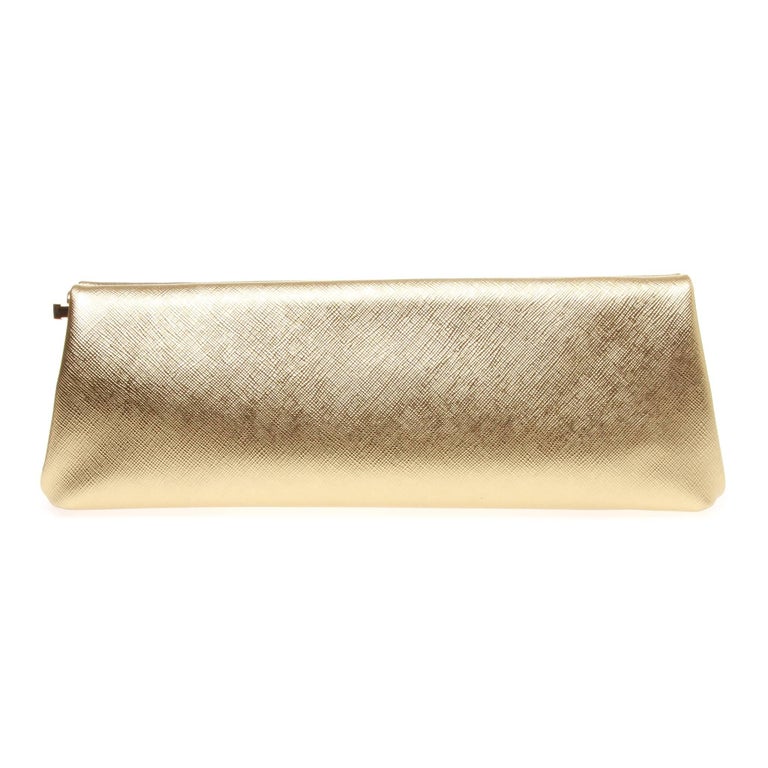 gold prada clutch