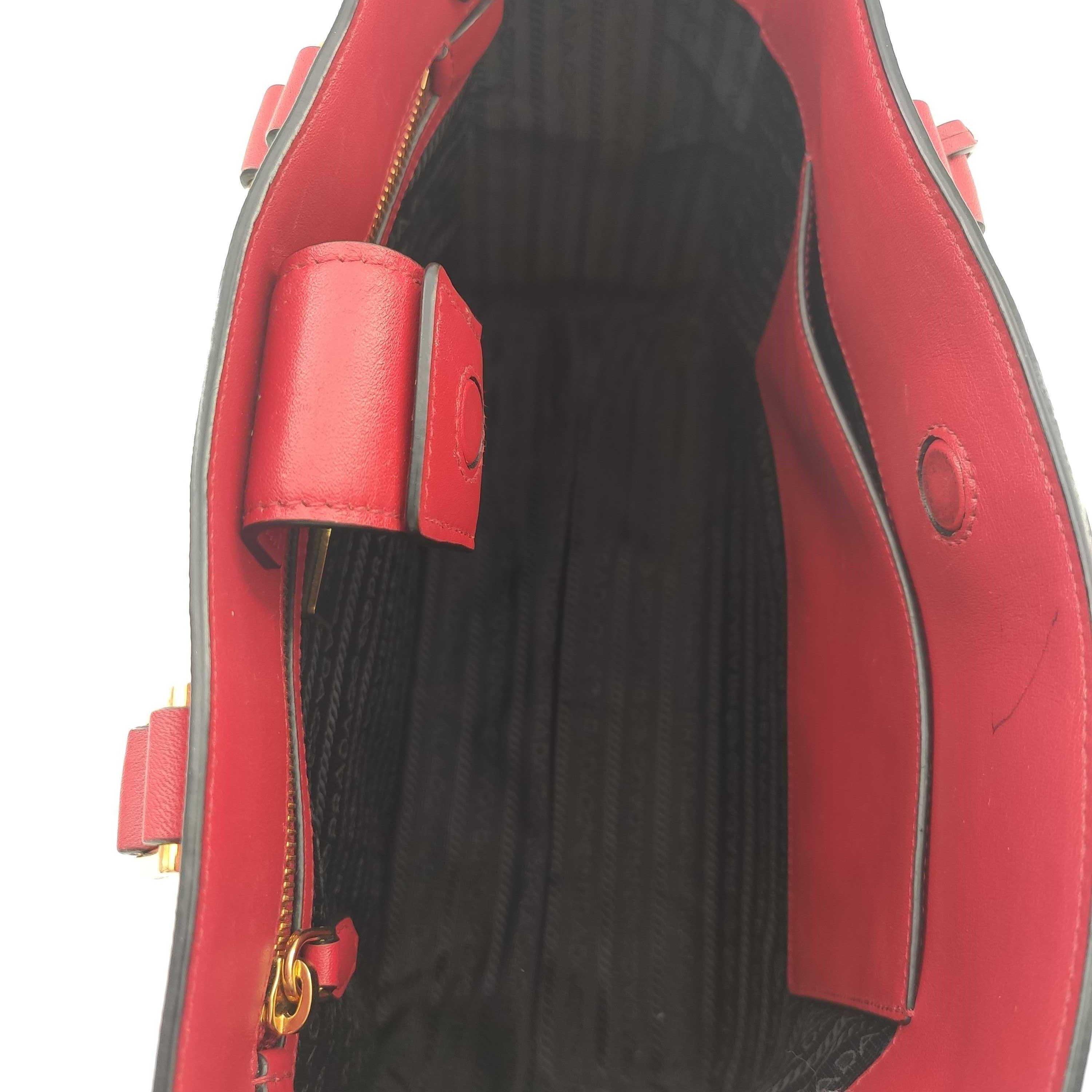 PRADA Saffiano Handbag in Red Leather 1