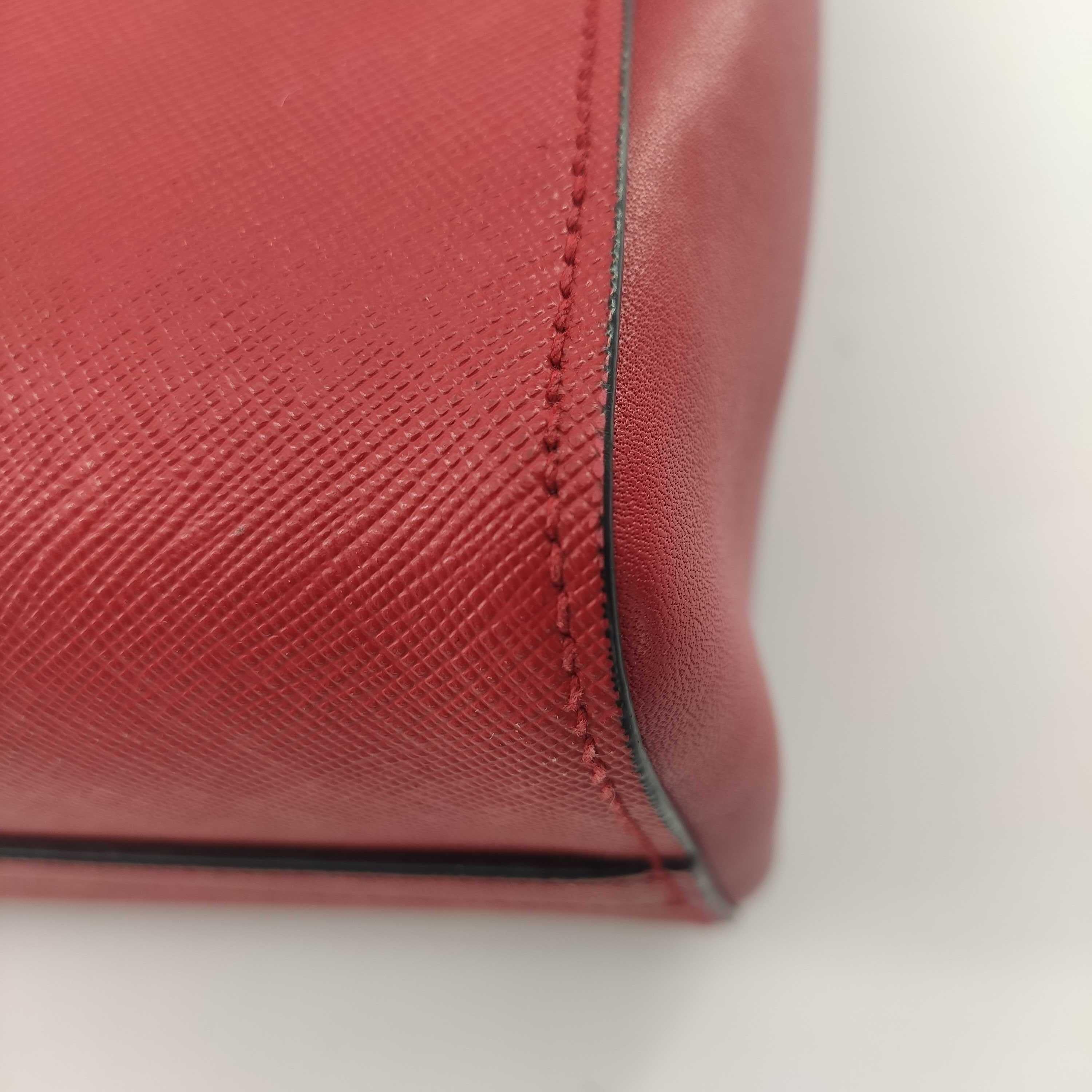 PRADA Saffiano Handbag in Red Leather 5