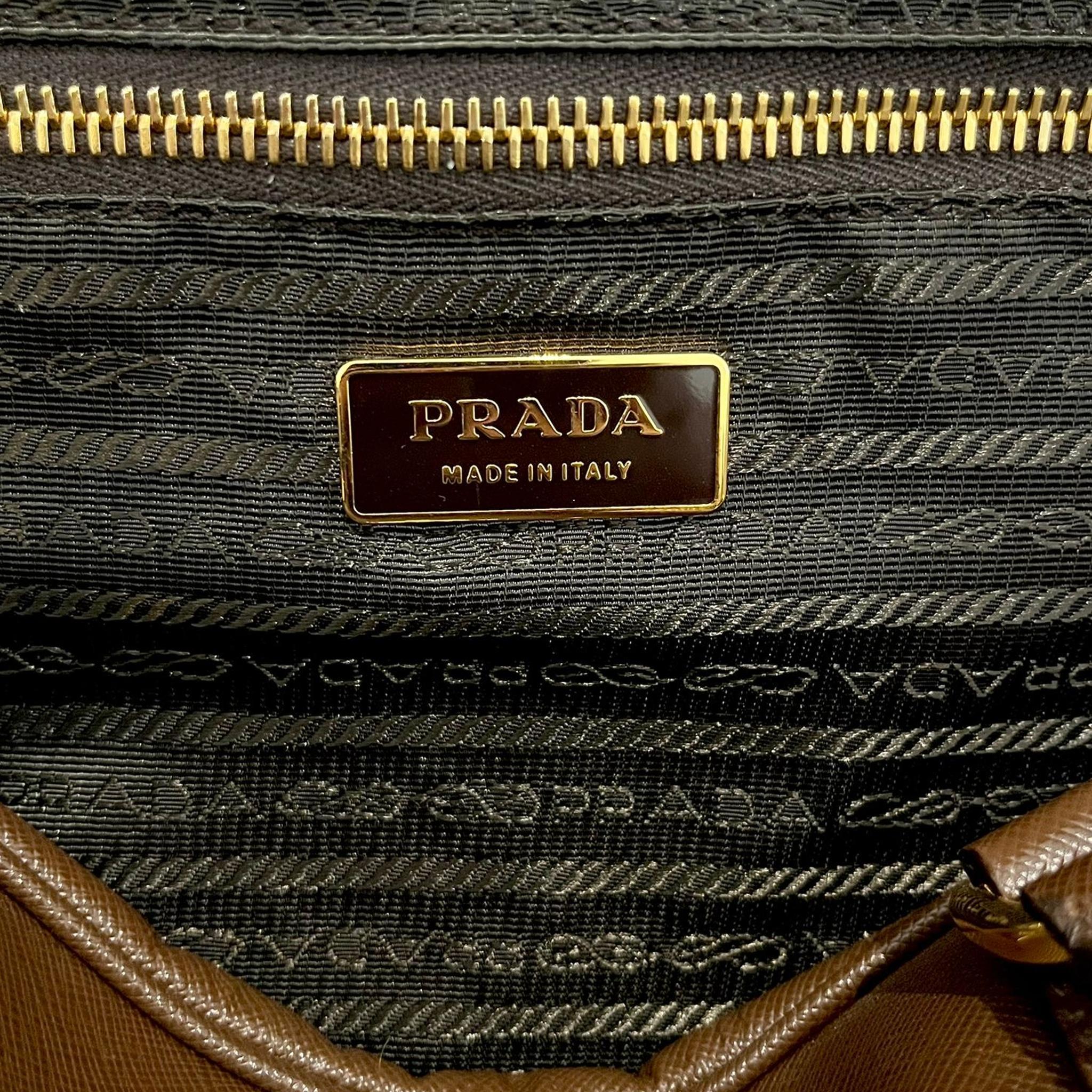 Prada Saffiano Leather Bauletto Bag 5