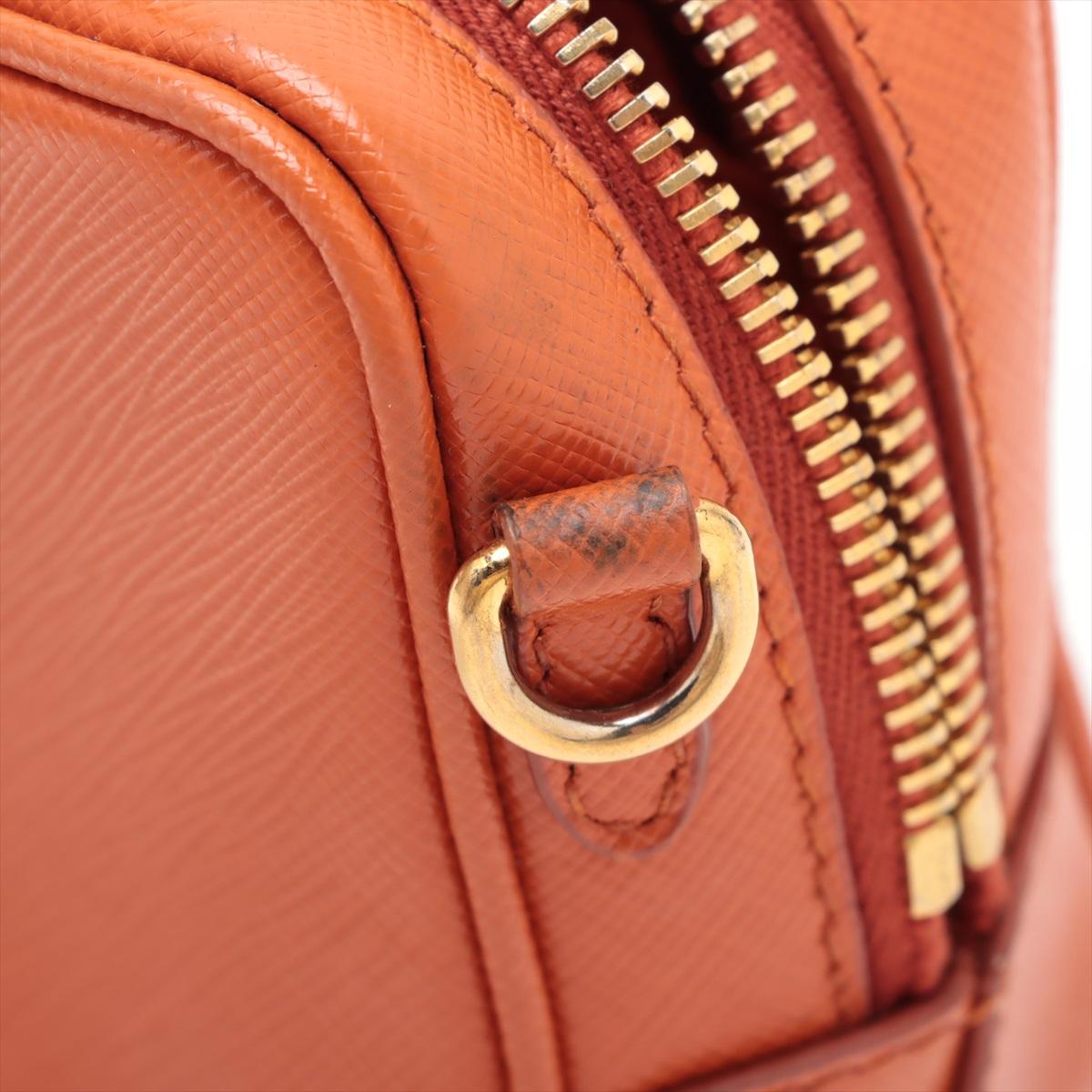 Prada Saffiano Leather Camera Bag Orange 6