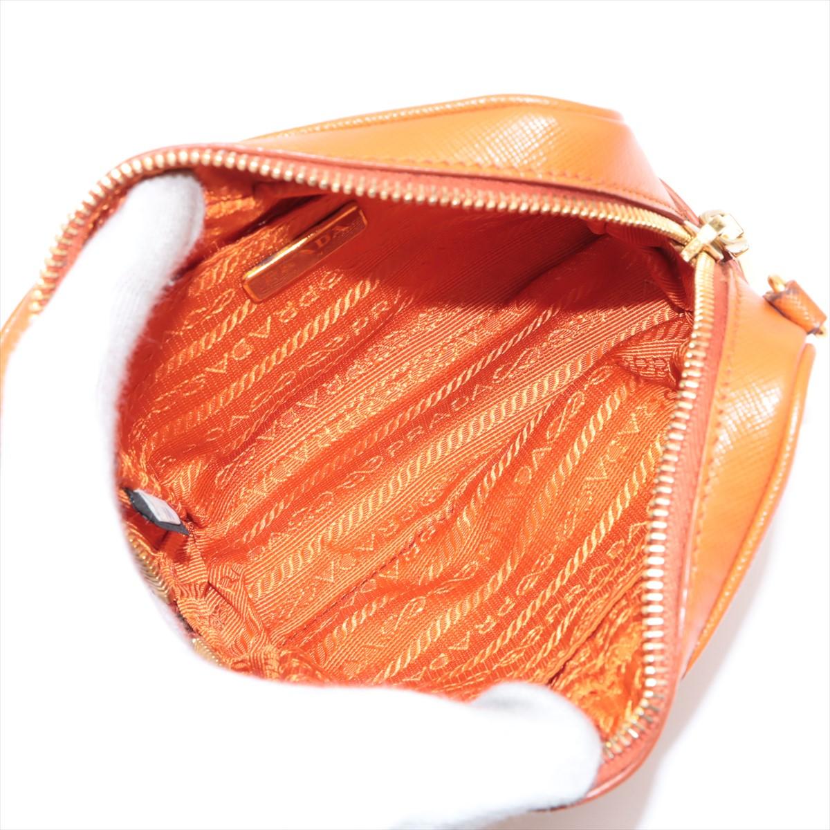 Prada Saffiano Leather Camera Bag Orange 2