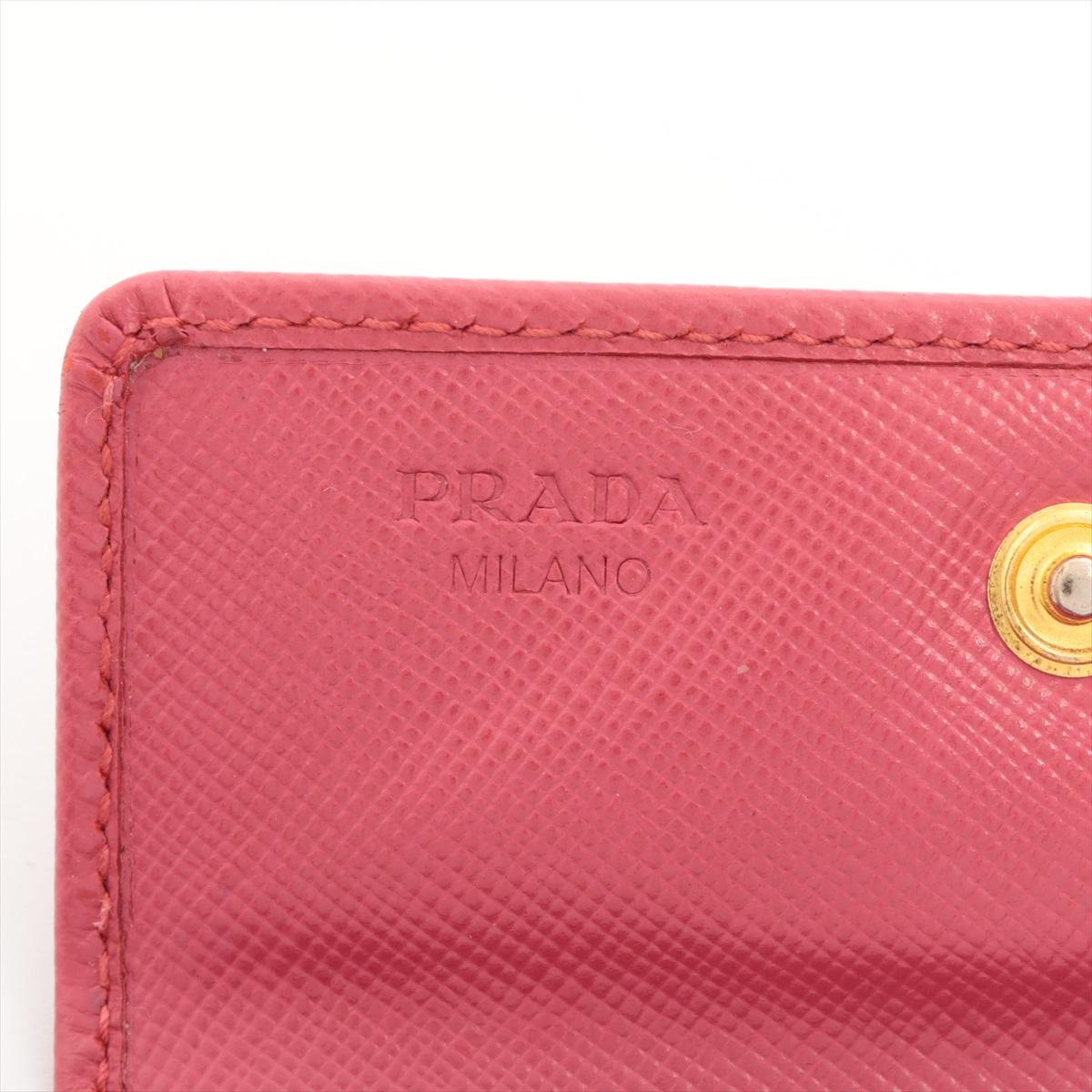 Prada Saffiano Leather Card Case Pink 2
