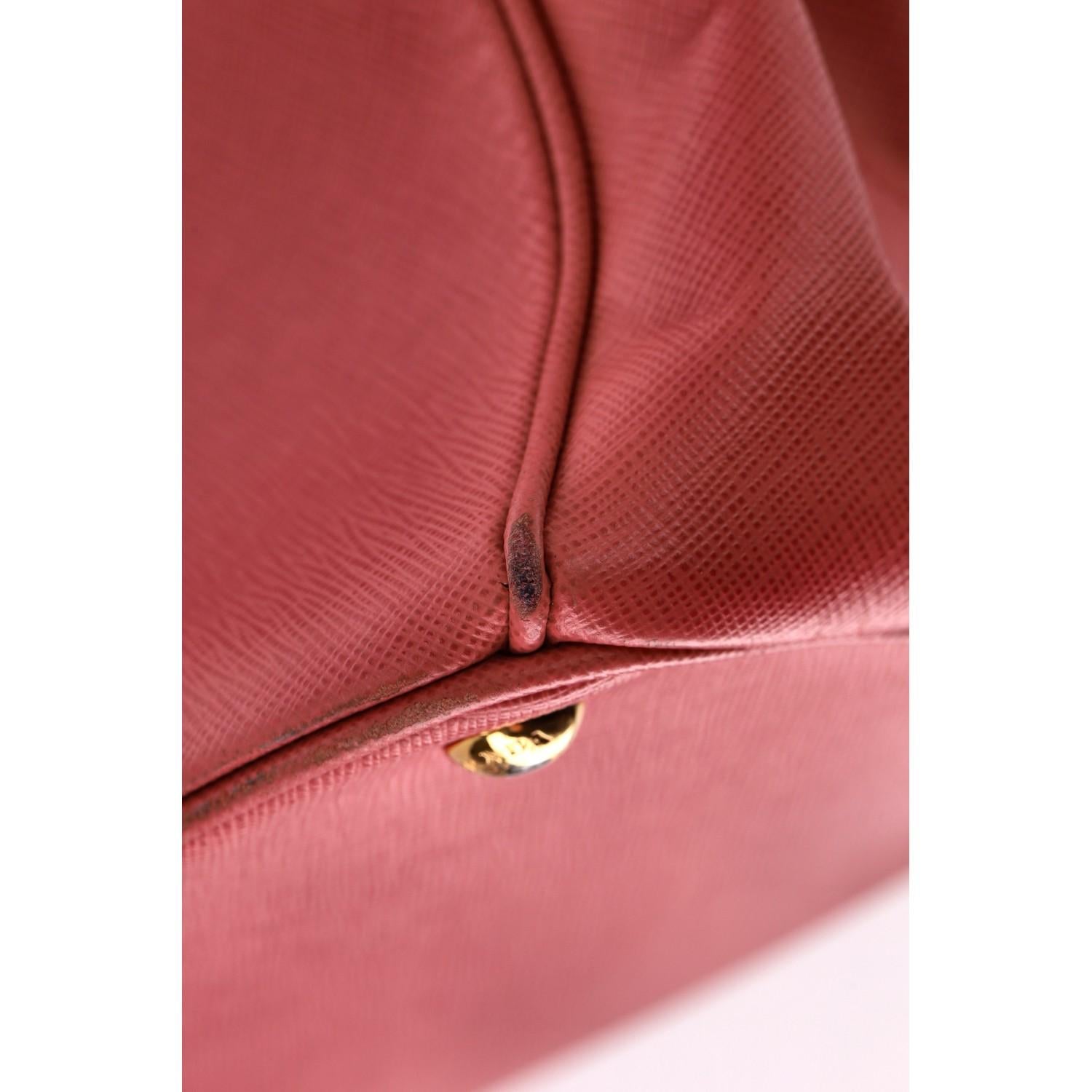 Prada Saffiano Leather Double Zip Galleria Tote Bag For Sale 9