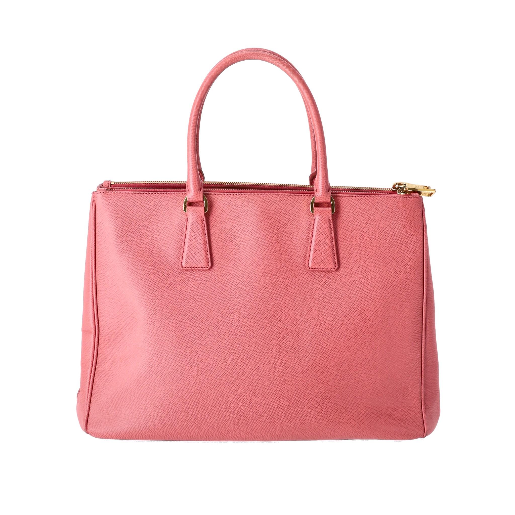 Prada Saffiano Leather Double Zip Galleria Tote Bag In Good Condition For Sale In London, GB