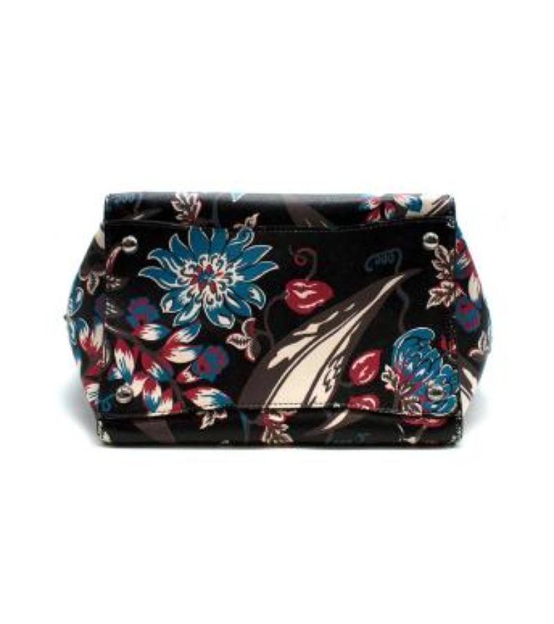 Prada Saffiano Leather Floral Print Tote Bag For Sale 1