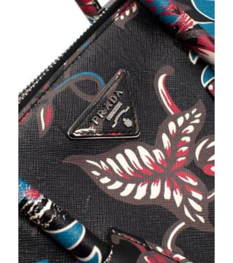 Prada Saffiano Leather Floral Print Tote Bag For Sale 2