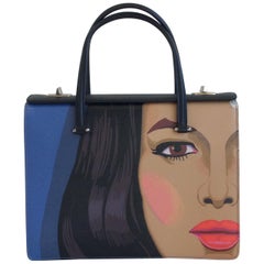 Prada Saffiano Leather Girl Print Handbag