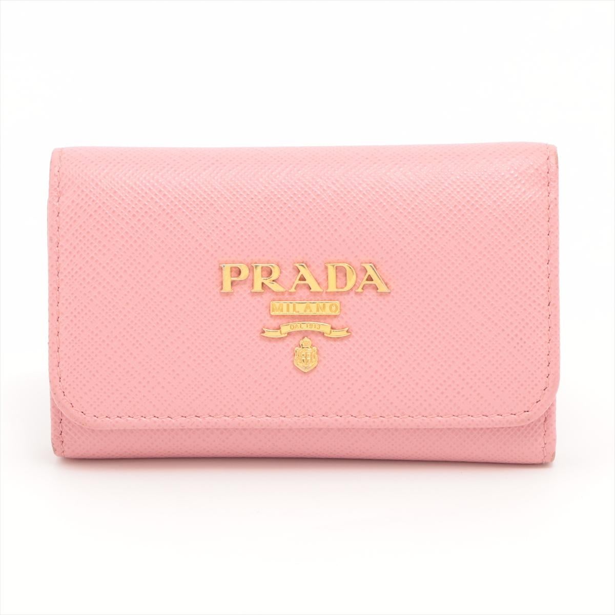 Prada Saffiano Leather Key Case Pink For Sale at 1stDibs