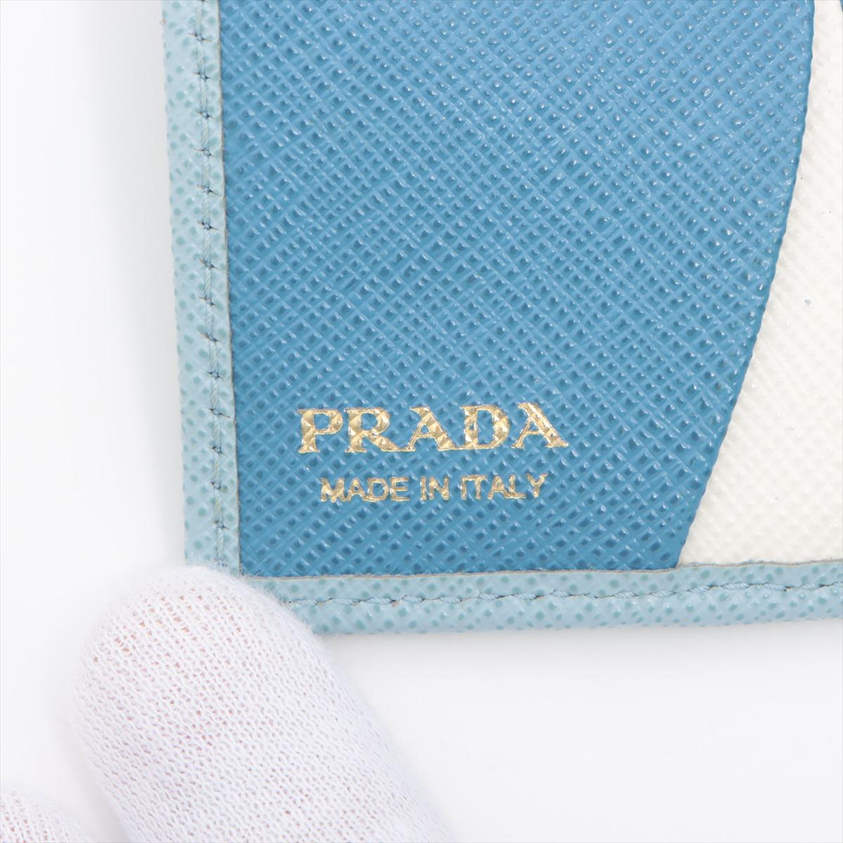 Prada Saffiano Leather Key Case Sky Blue 3