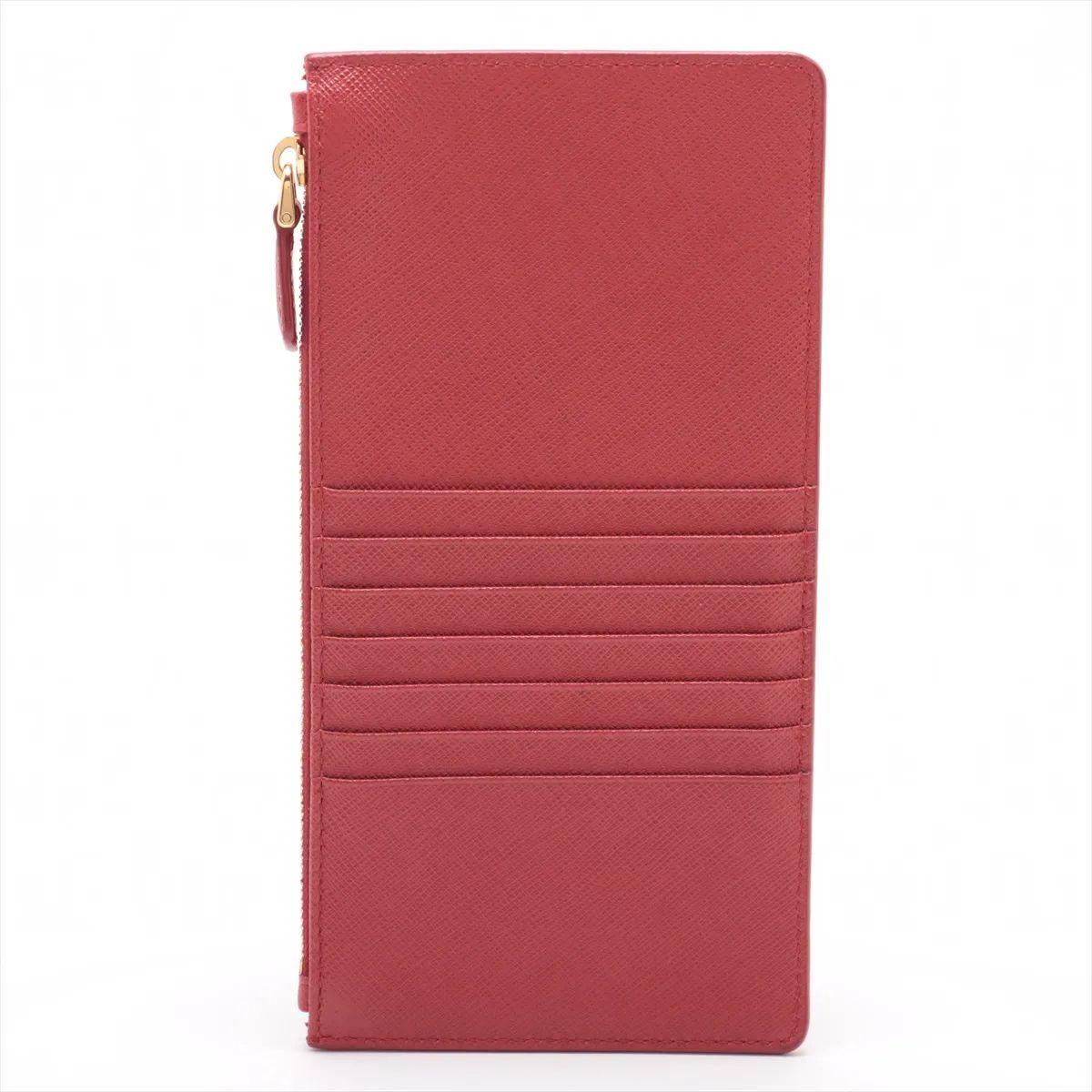 Prada Saffiano Leder lange Münzkarte Brieftasche Rot im Zustand „Gut“ im Angebot in Humacao, PR