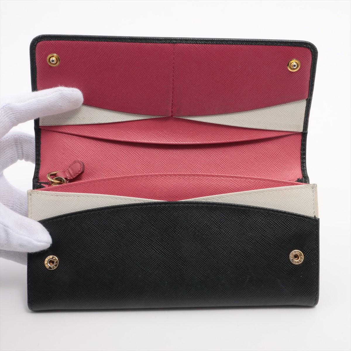 Women's Prada Saffiano Leather Long Wallet Black For Sale