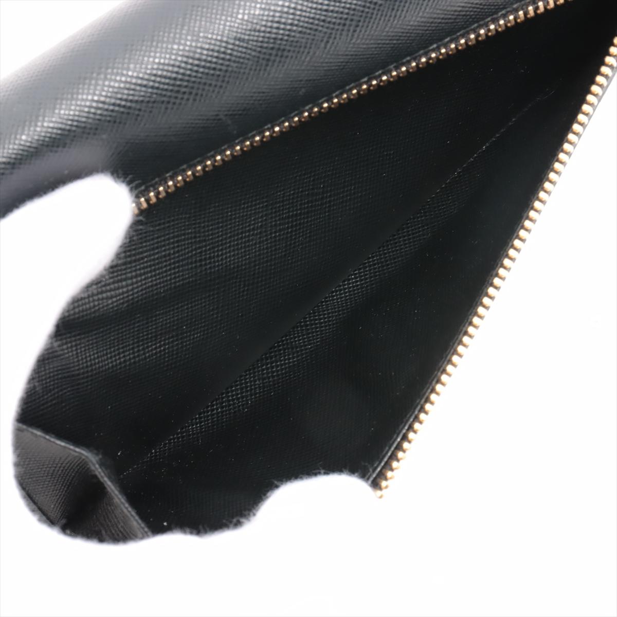 Prada Saffiano Leather Long Wallet Black For Sale 5