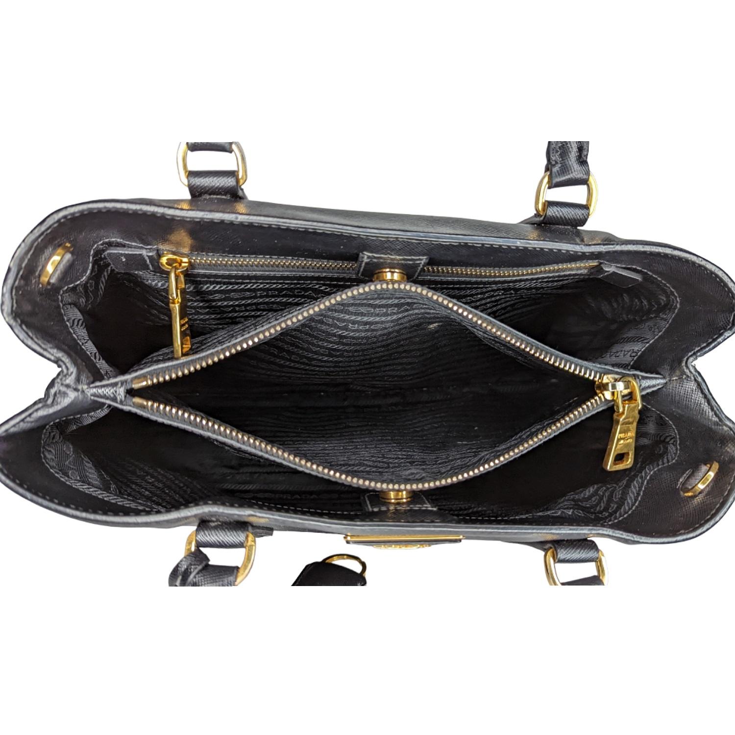 Prada Saffiano Leather Lux Tote Black For Sale 2