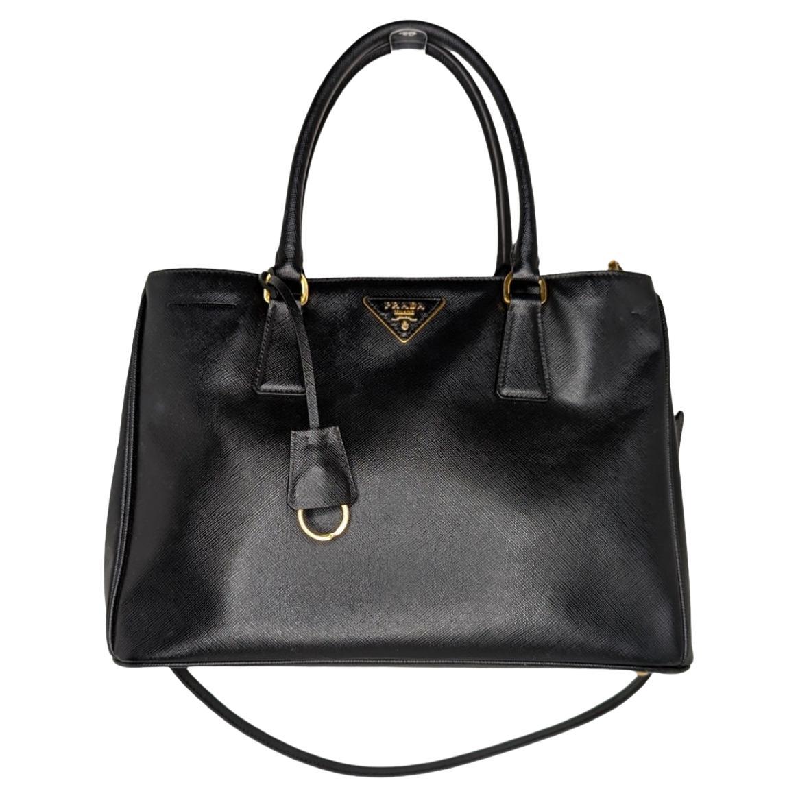 Prada Saffiano Leather Lux Tote Black For Sale