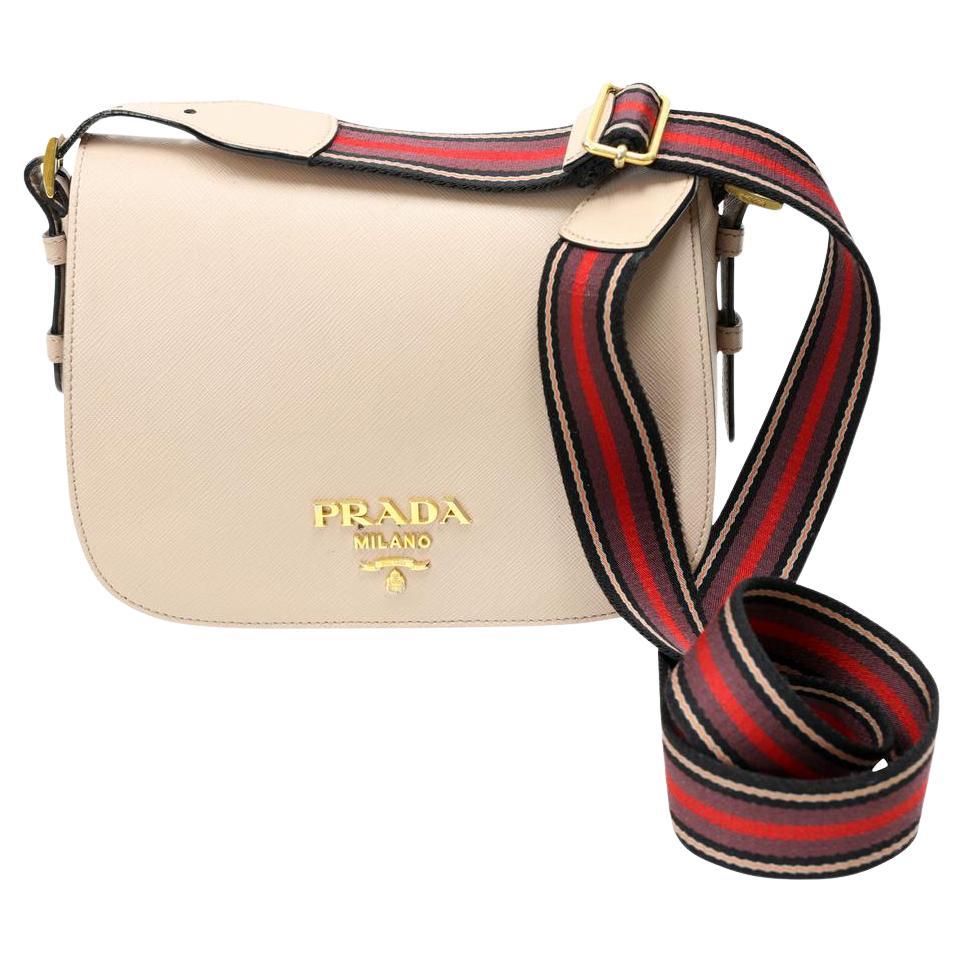 Prada White Saffiano Leather Mini Shoulder Bag at 1stDibs