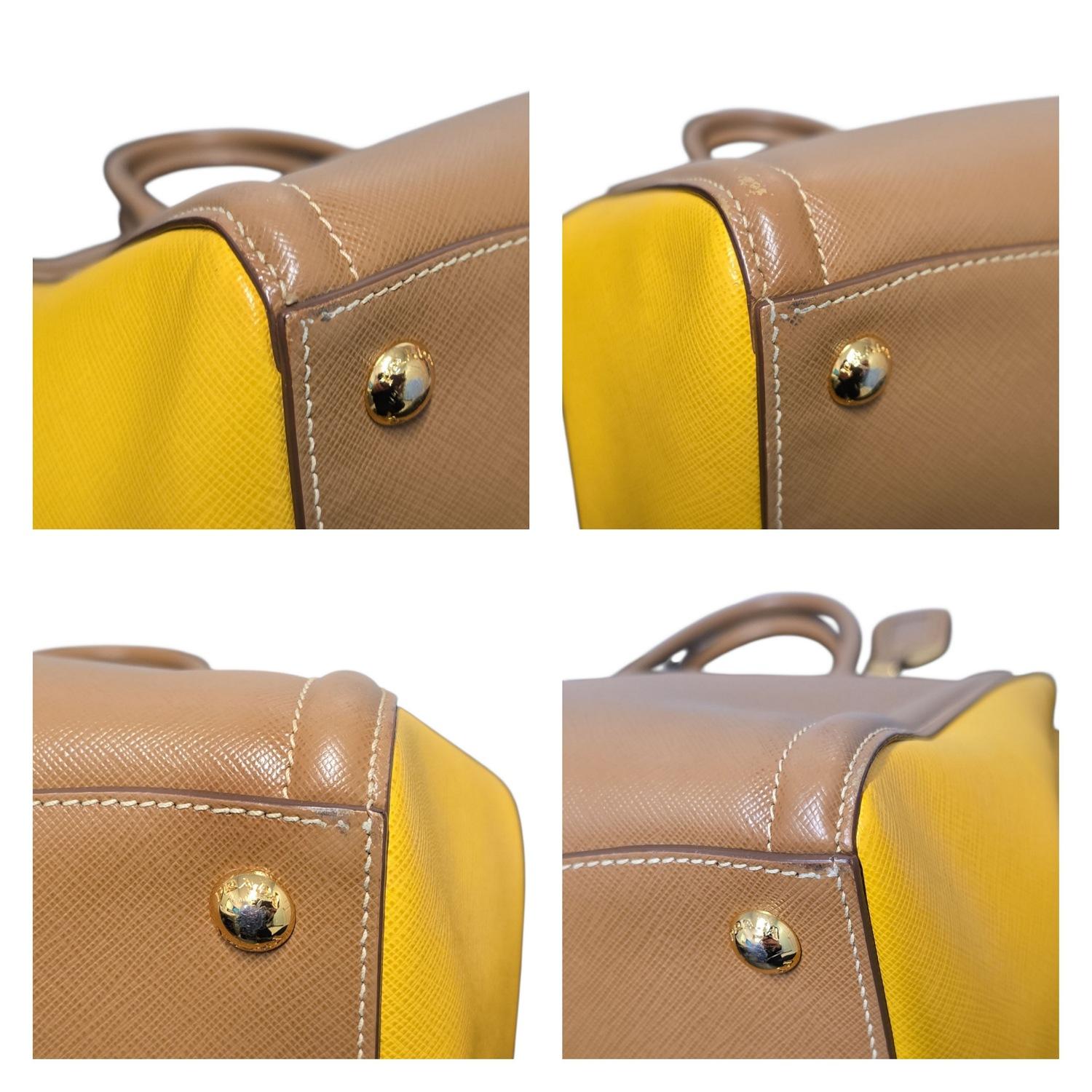 Prada Saffiano Lux Bicolor Shopping Tote For Sale 7