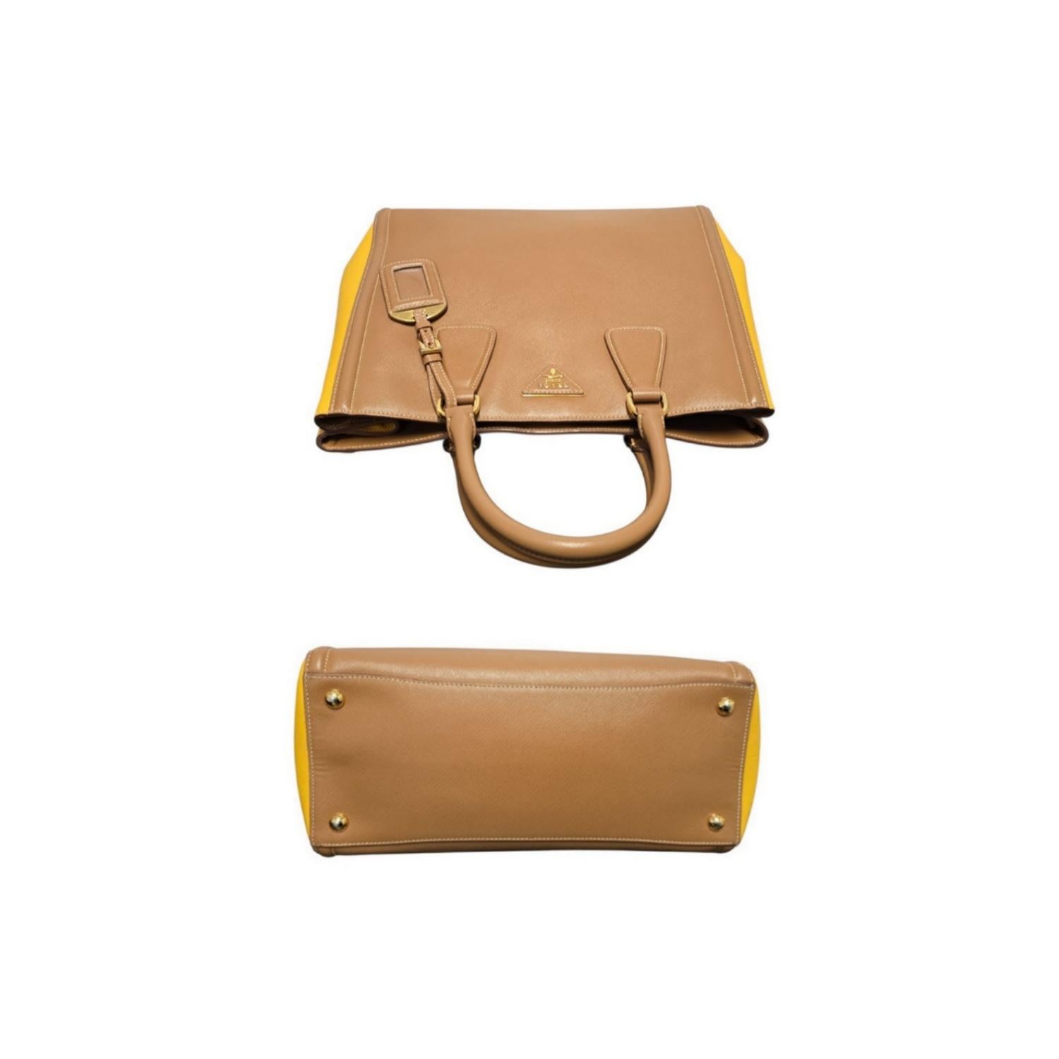 Prada Saffiano Lux Bicolor Shopping Tote For Sale 1
