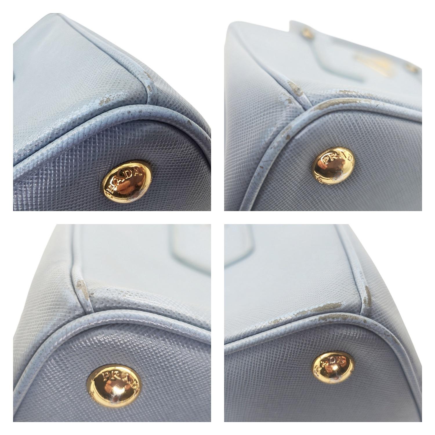 Prada Saffiano Lux Double Zip Galleria Small Tote For Sale 3