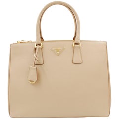 PRADA Saffiano Lux Galleria Beige Leder Damentasche 1BA786NZV