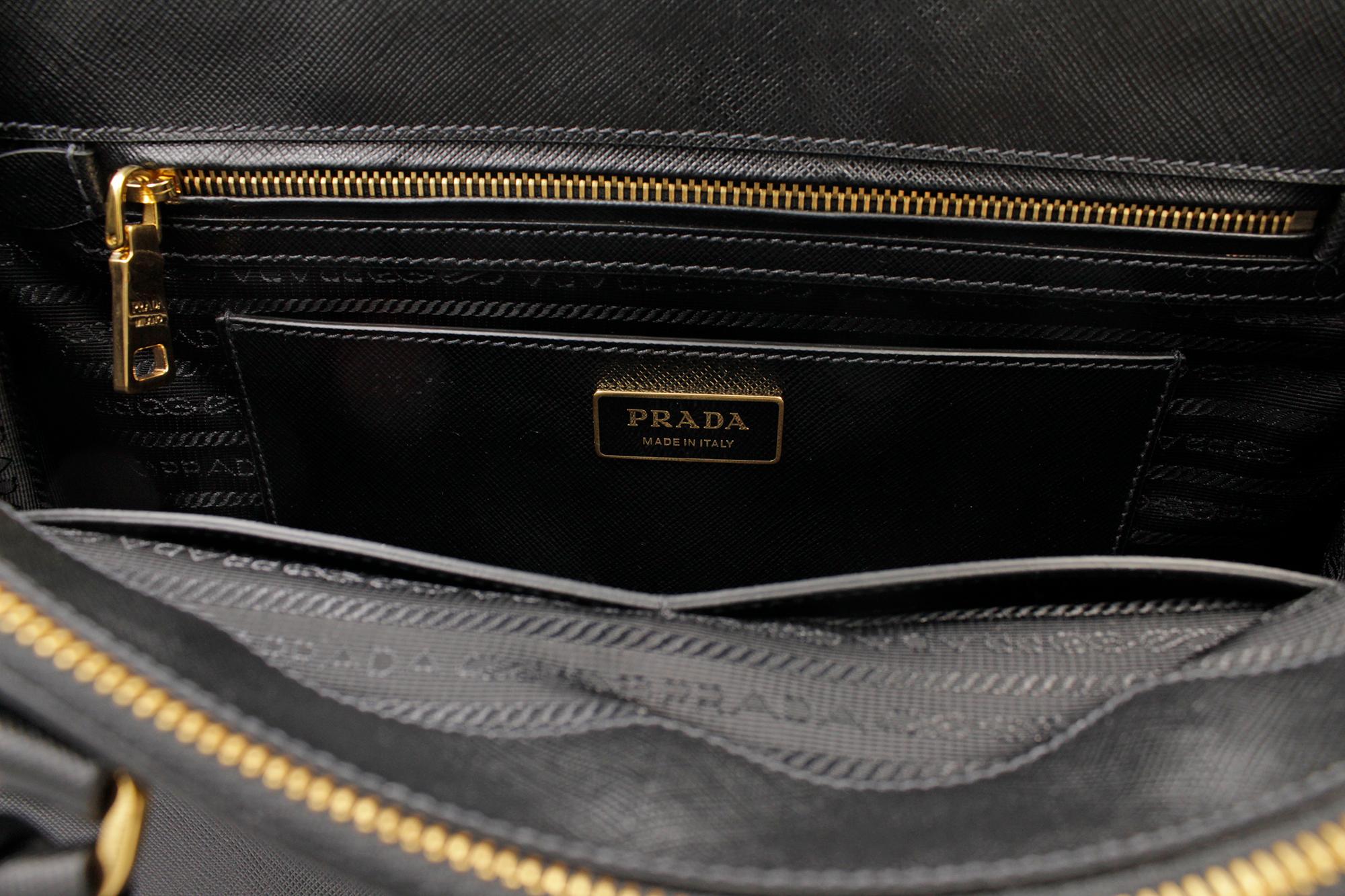 PRADA Saffiano Lux Galleria Black Leather Ladies Tote 1BA786NZV 1