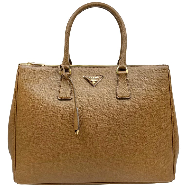 PRADA Saffiano Lux Galleria Brown Leather Ladies Tote 1BA786NZV For Sale at  1stDibs