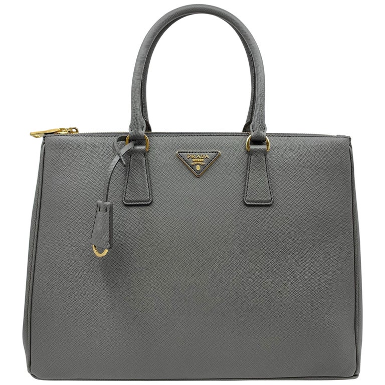 PRADA Saffiano Lux Galleria Gray Leather Ladies Tote 1BA786NZV at