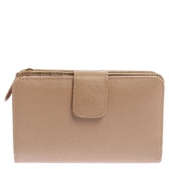 Prada Saffiano Lux Leather Wallet French Flap Wallet