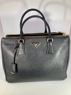 Prada Saffiano Medium Executive Tote Bag, Black (Nero), Double Zip Tote Bag