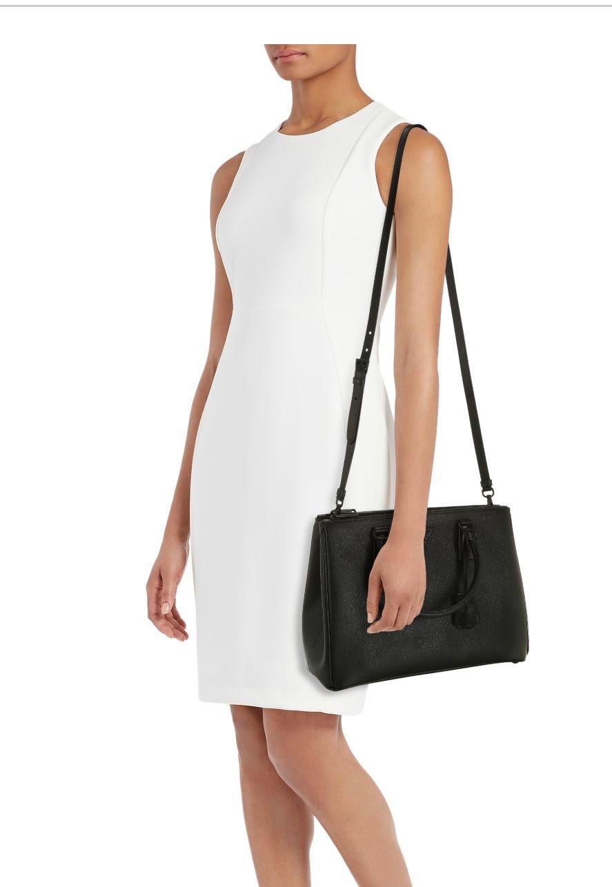 Prada Saffiano Medium Executive Tote Bag, Black (Nero), Double Zip Tote Bag  For Sale 1
