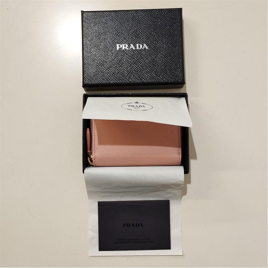 Brown Prada Saffiano Metal Orchid Wallet For Sale