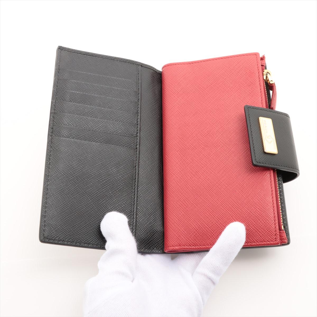Women's Prada Saffiano Smarto Robot Leather Wallet Black For Sale